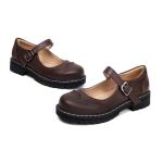 Gothic Mary Jane Oxford Shoes for Women - Brown