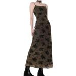 Vintage Floral Spaghetti Strap Maxi Dress