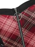 Deep Red Vintage Plaid Corset Style Sundress