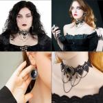 Gothic Witch Jewelry Set - Choker, Necklace, Bracelet
