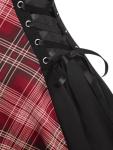 Deep Red Vintage Plaid Corset Style Sundress