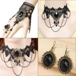 Gothic Witch Jewelry Set - Choker, Necklace, Bracelet