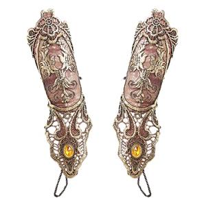 Gothic Floral Lace Fingerless Gloves Set for Women