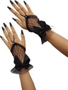 Vintage Lace Fingerless Mesh Gloves for Cosplay
