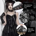 Long Black Lace Fingerless Gloves for Women