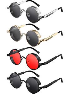 Retro Steampunk Circle Sunglasses for Men and Women