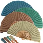 Vintage Silk Folding Fan Set for Cosplay