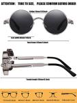 Retro Steampunk Circle Sunglasses for Men and Women
