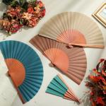Vintage Silk Folding Fan Set for Cosplay