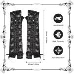 Long Black Lace Fingerless Gloves for Women