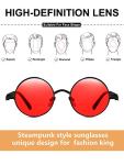 Retro Steampunk Circle Sunglasses for Men and Women