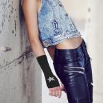 Black Knitted Fingerless Goth Arm Warmers