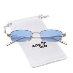 Vintage Steampunk Rectangle Sunglasses with Tinted Lenses