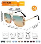 Vintage Aviator Square Metal Sunglasses B2894