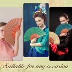 Vintage Silk Folding Fan Set for Cosplay