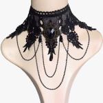 Vintage Gothic Lace Choker Necklace Set for Women