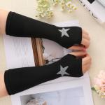 Black Knitted Fingerless Goth Arm Warmers