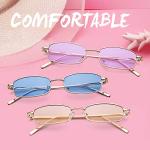 Vintage Steampunk Rectangle Sunglasses with Tinted Lenses