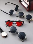 Retro Steampunk Circle Sunglasses for Men and Women