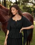 Gothic Off-Shoulder Bell Sleeve Peplum Top