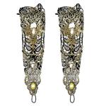 Gold Steampunk Floral Lace Fingerless Gloves