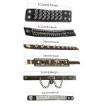 6Pcs Vintage Punk Goth PU Leather Spike Bracelets
