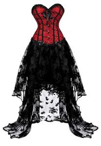 Red Corset Dress for Renaissance and Steampunk Style