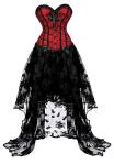 Zhitunemi Women’s Steampunk Corset Dress, Red