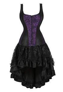 Purple Saloon Girl Corset Dress with Skirt
