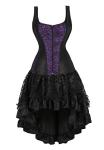 Purple Saloon Girl Corset Dress with Skirt