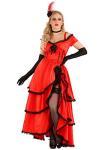 Sassy Red Saloon Girl Dress for Women