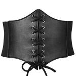 Black Elastic Corset Waist Belt for Retro Dresses