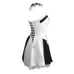 Deluxe Harlequin Burlesque Black White Sexy Clown Costume
