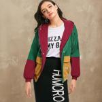 ZAFUL Corduroy Color Block Hooded Jacket - Green