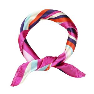 Flower Print Stripe Square Neck Scarf for Women