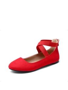 Red Ankle Strap Flats - Women's Size 8