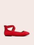 Red Ankle Strap Flats - Women's Size 8