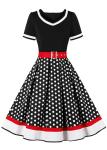 Nihsatin Polka Dot Rockabilly Swing Dress