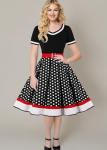 Nihsatin Polka Dot Rockabilly Swing Dress