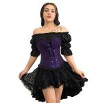 Purple Corset Top for Women, Renaissance/Vintage Style, 3XL