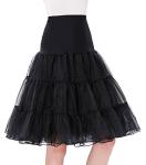 Black Petticoat Slip for 50s Dresses - Medium