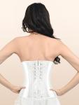 Vintage White Satin Waist Cincher Bustier