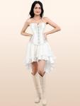 Vintage White Satin Waist Cincher Bustier