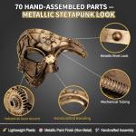 Gold Steampunk Metal Cyborg Venetian Mask for Costume Ball