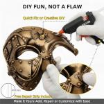 Gold Steampunk Metal Cyborg Venetian Mask for Costume Ball