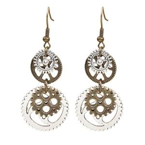 Unique Vintage Steampunk Gear Earrings for Women