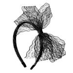 Retro 80s Black Lace Bow Headband