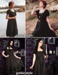 Red and Black Gothic Victorian Dress for Women