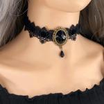 Gothic Black Velvet Lace Necklace for Women