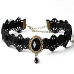 Gothic Black Velvet Lace Necklace for Women